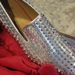 Men's SIlver Christian Louboutin Dandelion spikes